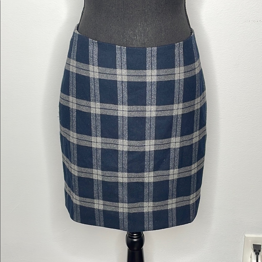 BANANA REPUBLIC Plaid Blue and Gray Women's Skirt